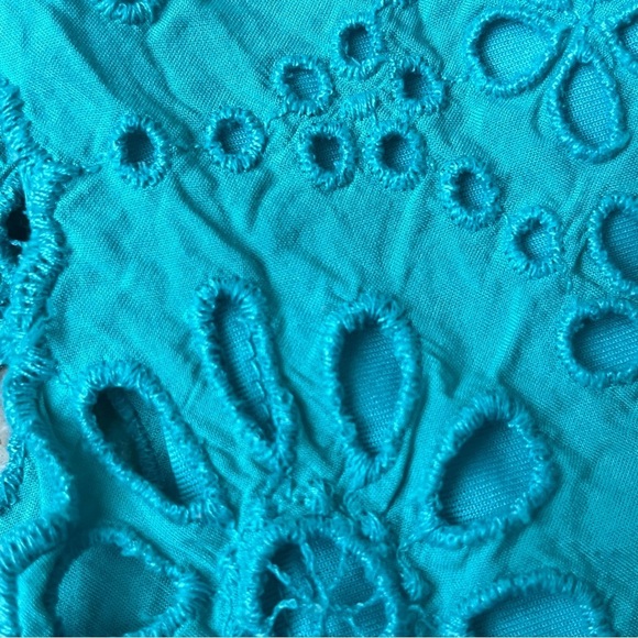 American Eagle Aqua Blue Eyelet Scallop Hem Shorts S - Picture 11 of 11